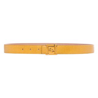 Fendi Crayons Yellow Saffiano Leather Belt