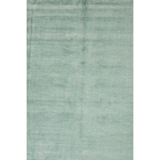 Hand loomed Solid Pattern Blue Rug (9 X 13)