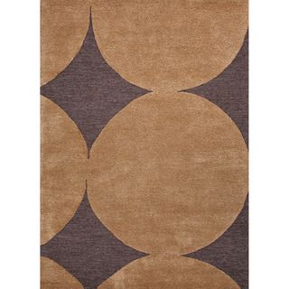 Hand tufted Contemporary Geometric Pattern Brown Rug (2 X 3)