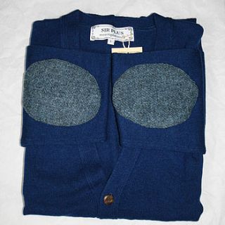marine cardigan with elbow patches by sir plus