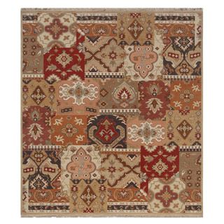 Hand knotted Red Oriental Pattern Wool Rug (8 X 10)