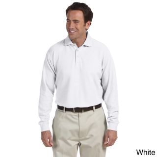 Chestnut Hill Mens Long sleeve Performance Plus Pique Polo Shirt Black Size S