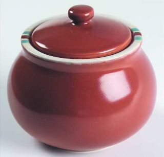 Dansk Mesa Terracotta Sugar Bowl & Lid, Fine China Dinnerware   Mesa, Rust Body,