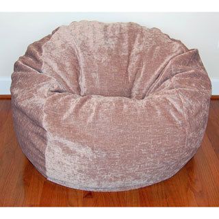 Ahh Products 36 inch Wide Tan Chenille Washable Bean Bag Chair Tan Size Large
