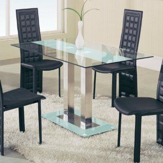 Global Furniture USA Jord Glass Dining Table in Frosted Stripe   Apartment Decor