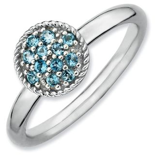Stackable Expressions™ Blue Topaz Cluster Ring in Sterling Silver