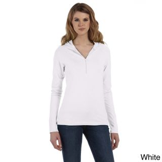 Bella Womens Cotton/ Spandex Half zip Hooded Pullover Sweater White Size XXL (18)