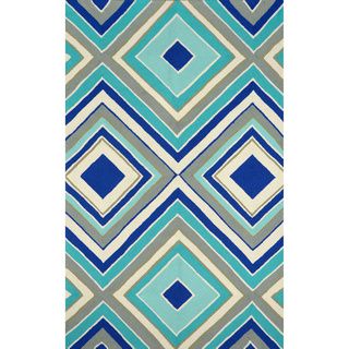 Nuloom Hand hooked Outdoor Synthetics Blue Rug (9 X 12)