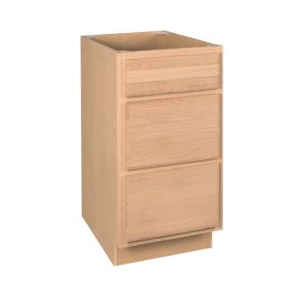 Project Source 34.5 in x 18 in x 24 in Unfinished Brown/Tan Oak Drawer Base Cabinet