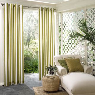 PARASOL 108 in L Grass Circus Stripe Outdoor Window Curtain Panel