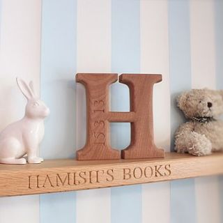 personalised wooden letter newborn keepsake by house of carvings and gifts
