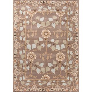 Hand tufted Transitional Oriental Brown/ Blue Rug (36 X 56)