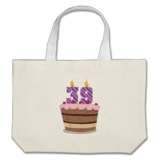 Age 39 on Birthday Cake Canvas Bag