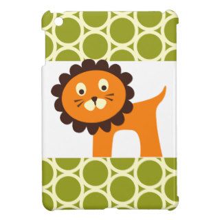 Cute Lion on Green Pattern Gifts for Kids iPad Mini Cases