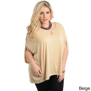 Stanzino Womens Plus Size Relaxed Dolman Sleeve Top