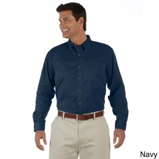 Devon and Jones Mens Titan Long sleeve Twill Button down Shirt Navy Size XXL