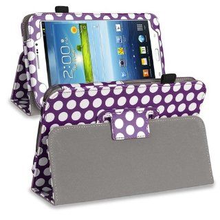 CommonByte Purple/ White Dot Stand Leather Case For Samsung Galaxy Tab 3 7.0 P3200/Galaxy Tab 3 7.0 Kids Computers & Accessories