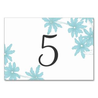 Light Blue Daisies Table Numbers Table Cards