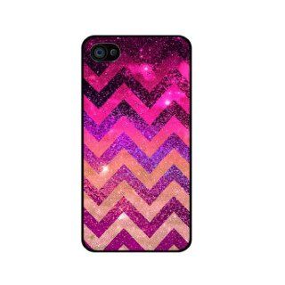 Glitter Chevron   Iphone 4/ 4s Case Hard Cover   black Cell Phones & Accessories