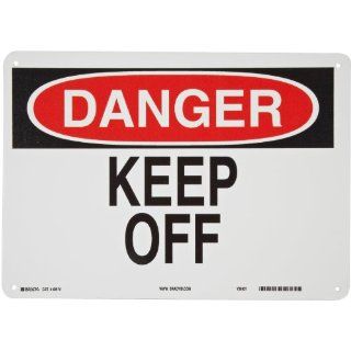 Brady 40674 14" Width x 10" Height B 555 Aluminum, Black and Red on White Admittance Sign, Header "Danger", Legend "Keep Off" Industrial Warning Signs