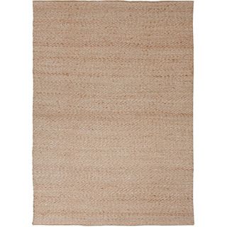 Handmade Naturals Solid Pattern Casual Brown Rug (36 X 56)