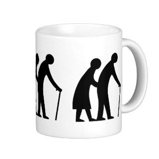 CAUTION Elderly People   UK Traffic Sign Coffee Mugs