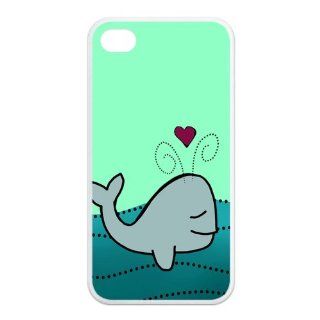 Custom Whale Cover Case for iPhone 4 4s LS4 555 Cell Phones & Accessories