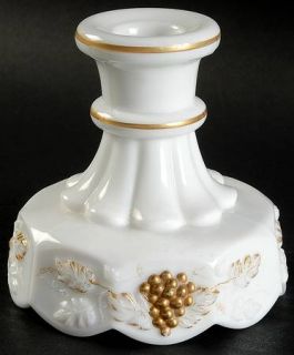 Westmoreland Paneled Grape Milk Glass (Gold) Single Light Candlestick   1881, Mi