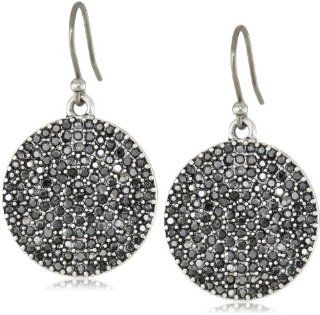 Lucky Brand Silver Pave Disk Earrings Jewelry