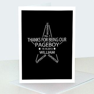 thank you pageboy card and keepsake print by ciliegia designs