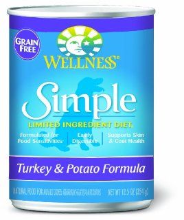 Wellness Simple Turkey and Potato Formula, 12.5 Ounce, Case of 12  Dry Pet Food 