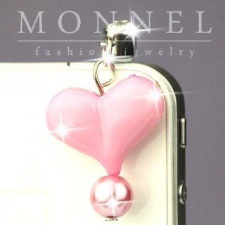 ip555 Cute Plastic Heart Bead Anti Dust Plug Cover For iPhone 4 4S Cell Phones & Accessories