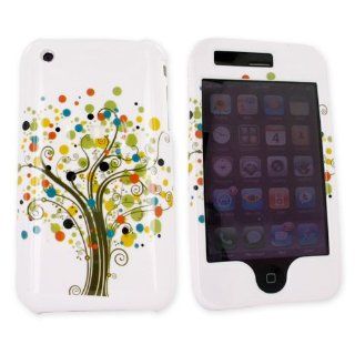 For iPhone 3Gs 3G S Hard Case Cover Colorful Tree White Cell Phones & Accessories