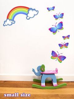 rainbow and butterfly wall stickers by chickp
