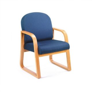 Boss Office Products Reception Arm Chair B9560 XX Fabric Blue, Finish Oak
