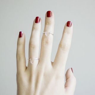 fine silver dangle midi ring by chelsey adams