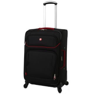 Swissgear Black/red 24 inch Expandable Lightweight Spinner Upright Suitcase