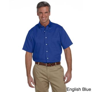 Van Heusen Mens Short sleeve Wrinkle resistant Oxford Blue Size XXL