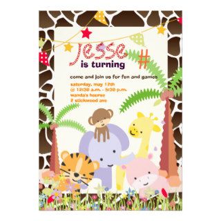 Jungle Theme/Personalized Party/photo Custom Announcement