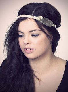 leather feather headband by betty brice