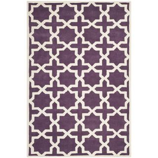 Handmade Moroccan Purple Wool Area Rug (8 X 10)