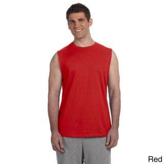 Gildan Gildan Mens Ultra Cotton Sleeveless T shirt Red Size XXL
