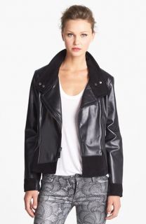 Vince Camuto Leather & Suede Moto Jacket