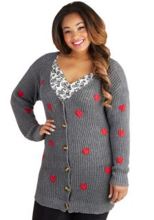 Moseying Meetings Cardigan in Grey   Plus Size  Mod Retro Vintage Sweaters