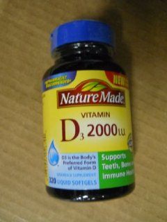 Nature Made Vitamin D3 2000iu 320 Ct. Soft Gels Health & Personal Care