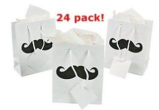 Small Mustache Gift Bags   24 Pc Moustache Party Bags Toys & Games