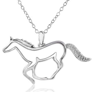ASPCA® Tender Voices™ Diamond Accent Galloping Horse Pendant in