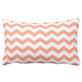 Coral Chevron Zigzag Stripes Throw Pillows