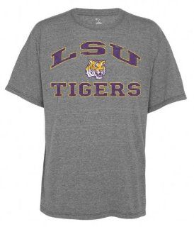 LSU Tigers Old School Grey Vintage Tri Blend T Shirt  Athletic T Shirts  Sports & Outdoors