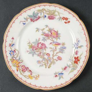 Syracuse Bombay Salad Plate, Fine China Dinnerware   White Background,   Scallop